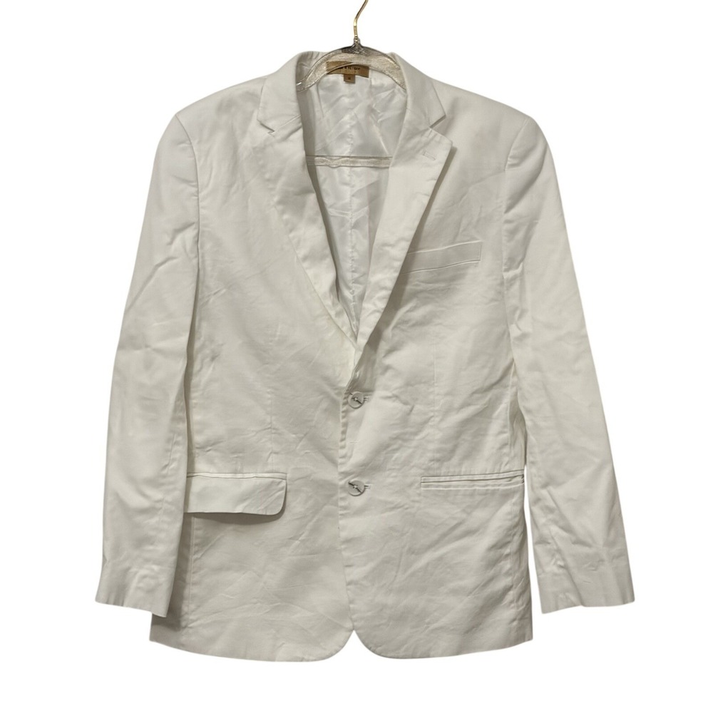 Women's White Cotton Blazer European Summer Tailored Coastal Quiet Luxury Office